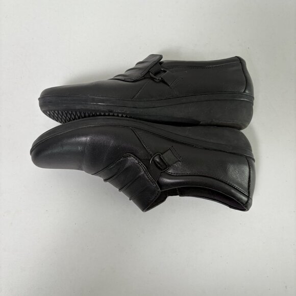 Clarks Collection Slip On Shoes Size 7.5 M Black Leather Casual Everyday Wedge - Picture 7 of 10